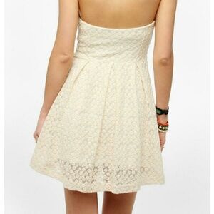 Urban Outfitters white floral lace strapless dress